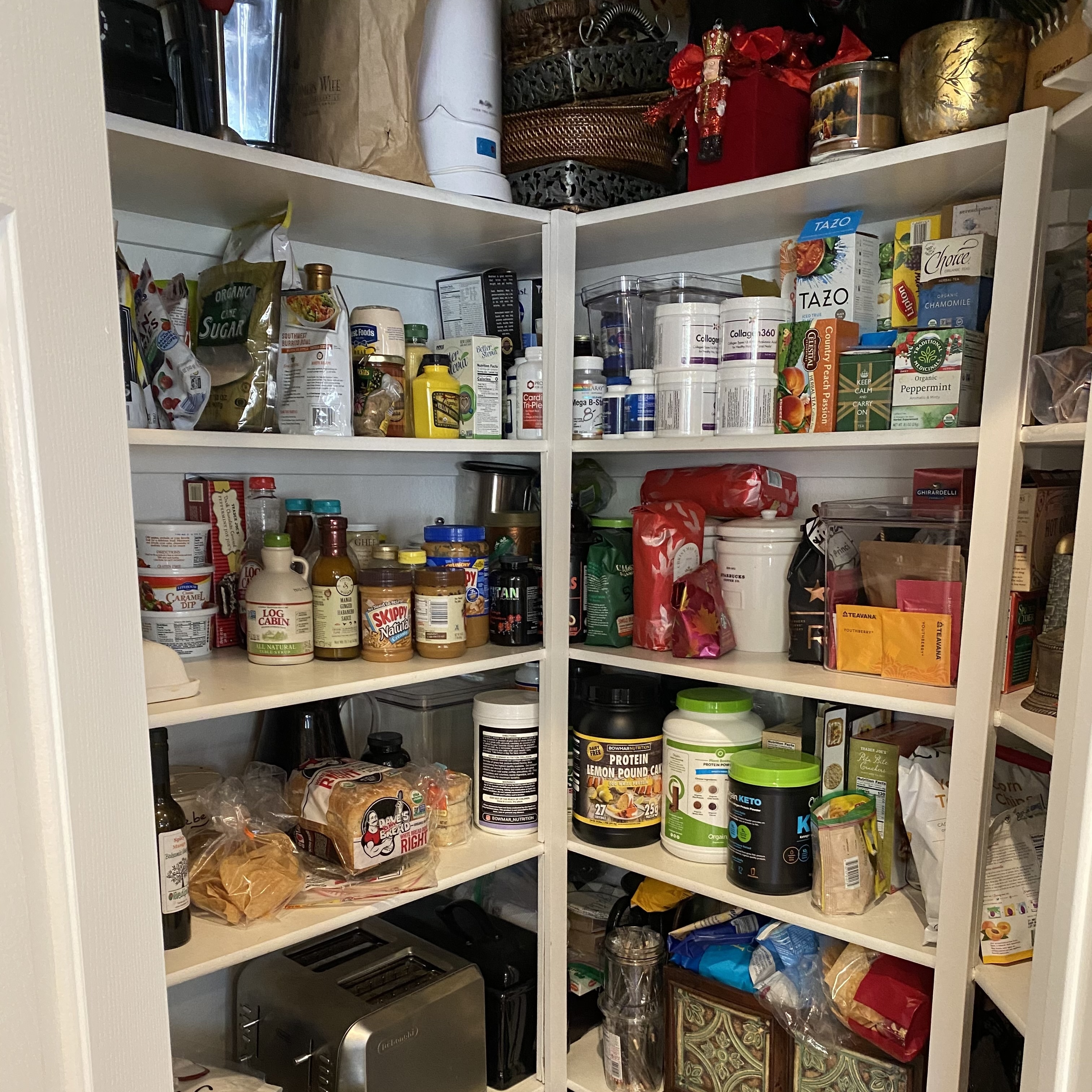 messy cluttered pantry before home savvy works on it